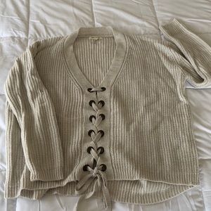 Miracle knit sweater with tie front